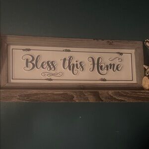 Wooden 'Bless This Home' Wall Sign